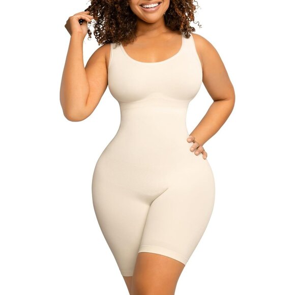 Women's White Shapewear Bodysuit Tummy Control Seamless Slimmer Body Shaper - Picture 1 of 5